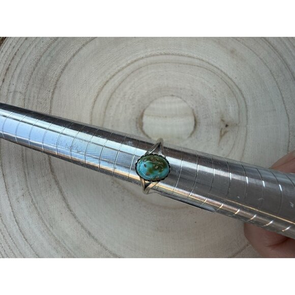 Navajo Letricia Largo  Sterling Silver Sonoran Gold 8 Turquoise Ring Handcrafted - Picture 2 of 8